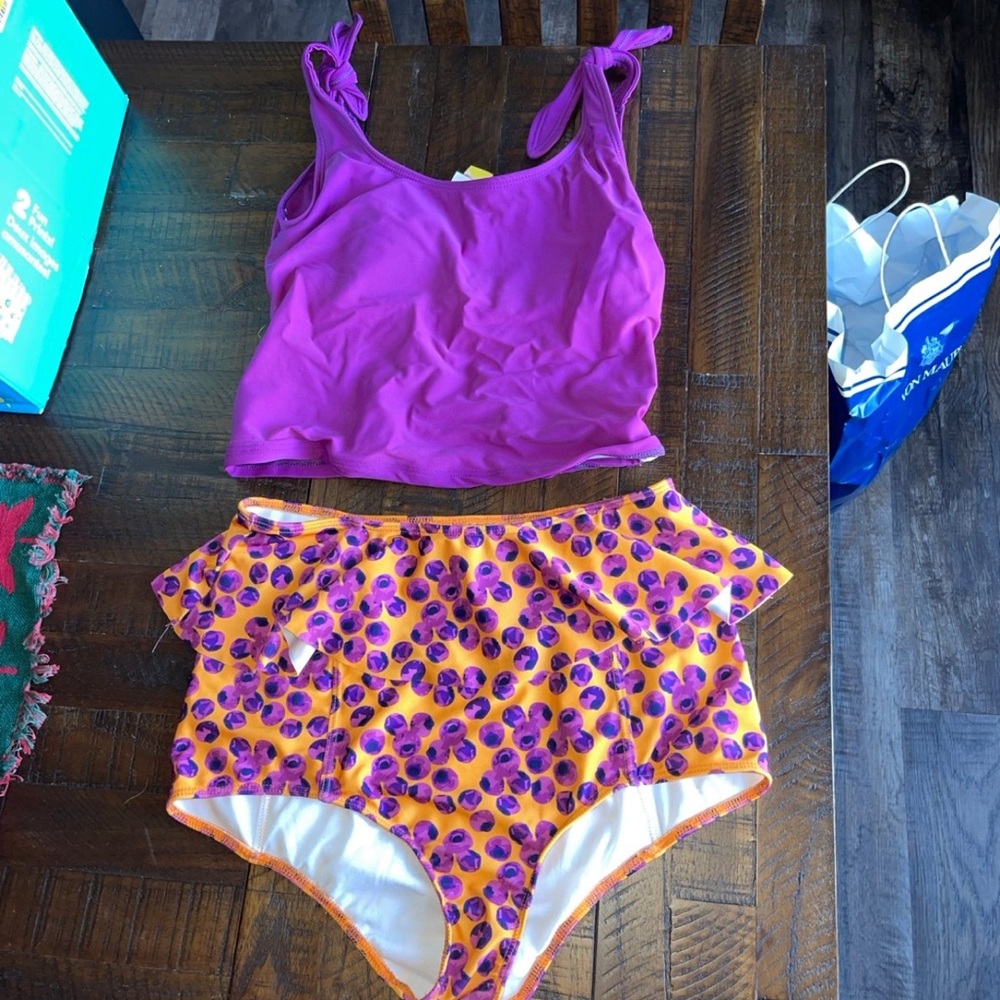 Kortni Jeane Purple and Orange Bikini Set
